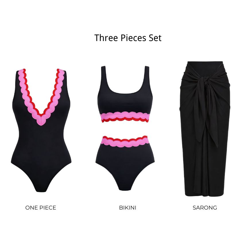 Lace Color Block Swimsuit Set(s)