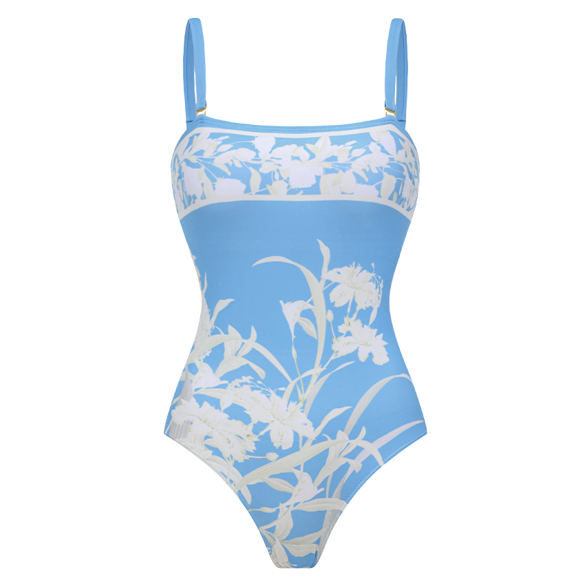 [Copy]Blue Botanical Flower Print Swimsuit Set(s)