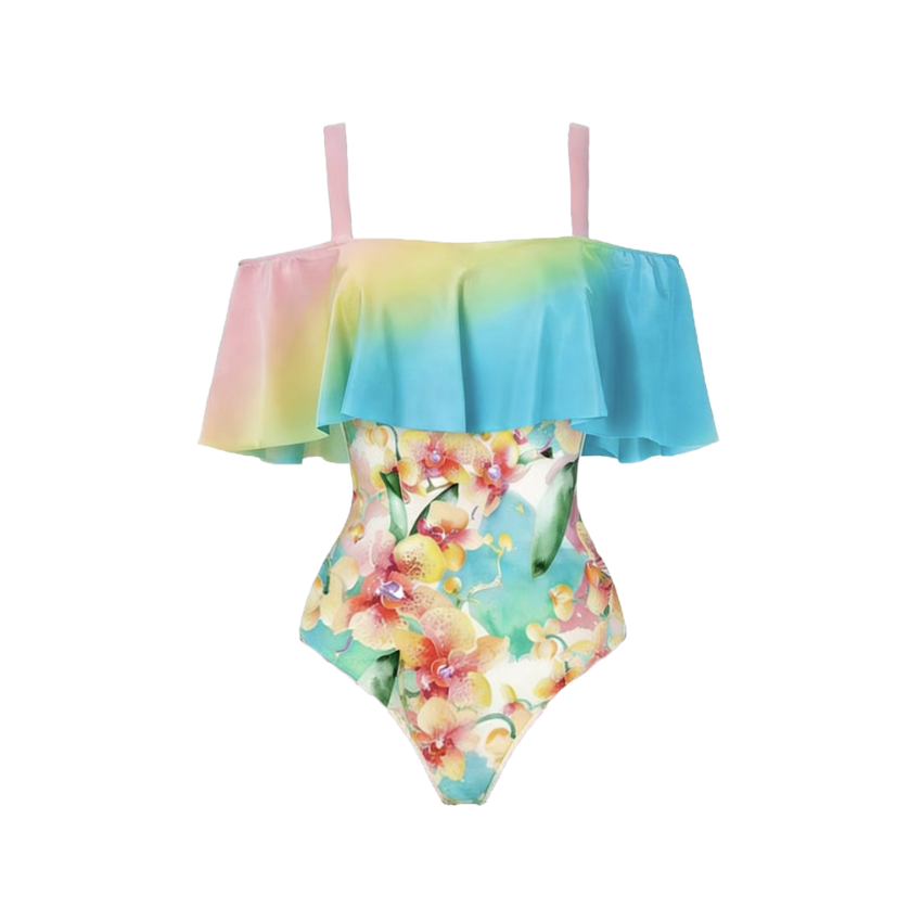 [Copy]Color-Blocked Print Swimsuit Set(s)