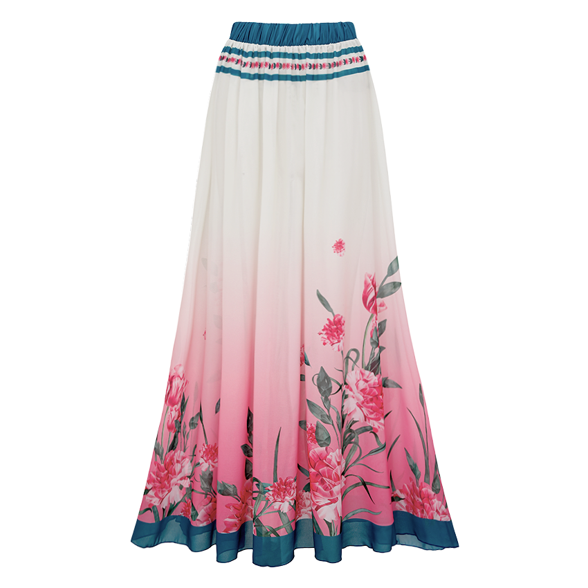 [Copy]Light Cyan & Teal Two-Piece Flower Print Swimsuit Set(s)