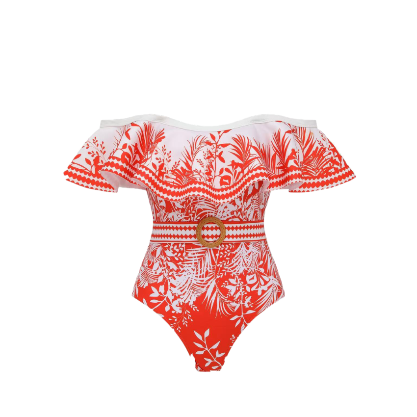 Tropic Flame Off-Shoulder Swimsuit Set(s)
