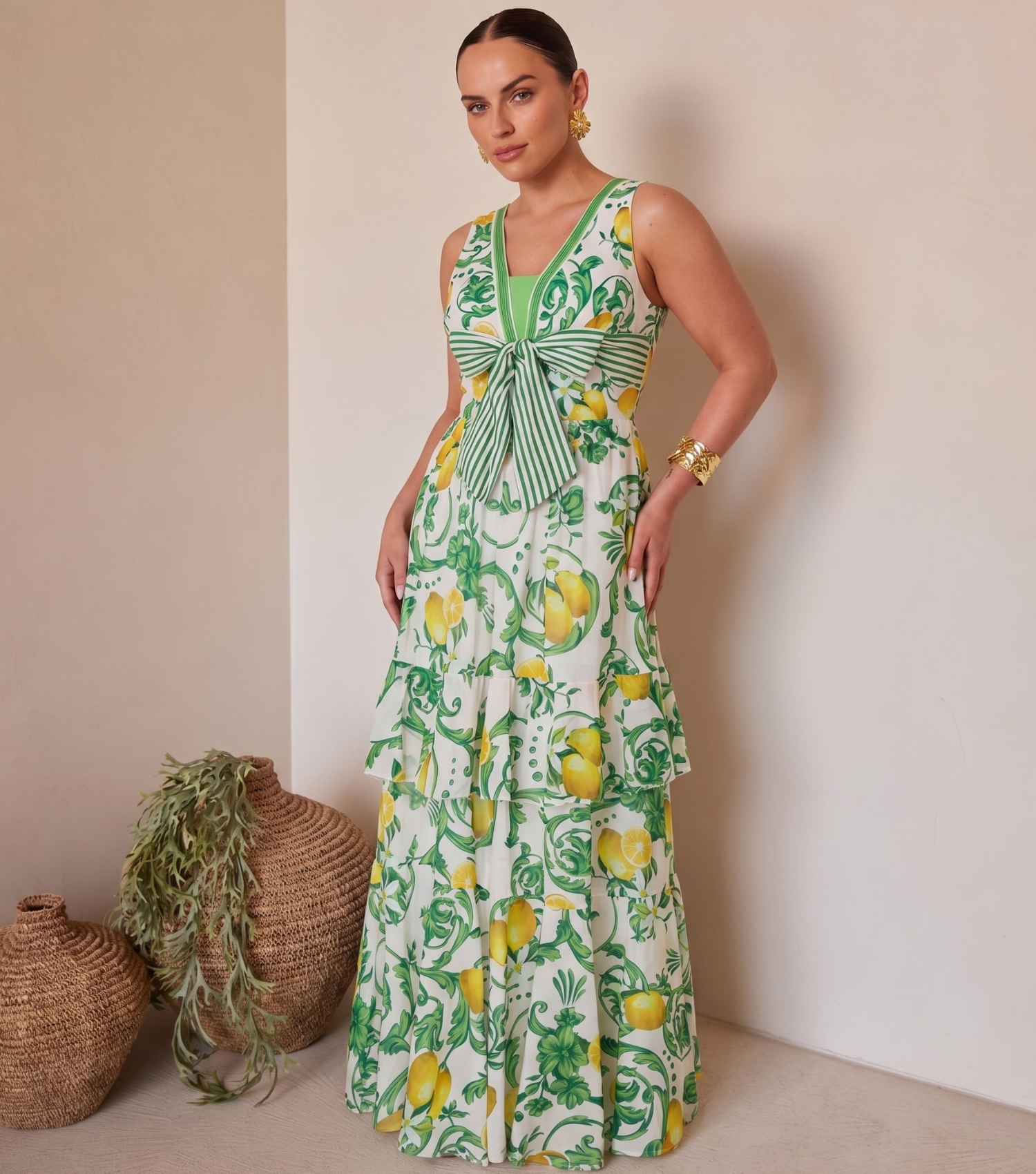 Plus Size Lemon One Piece Swimsuit and Skirt or Shorts