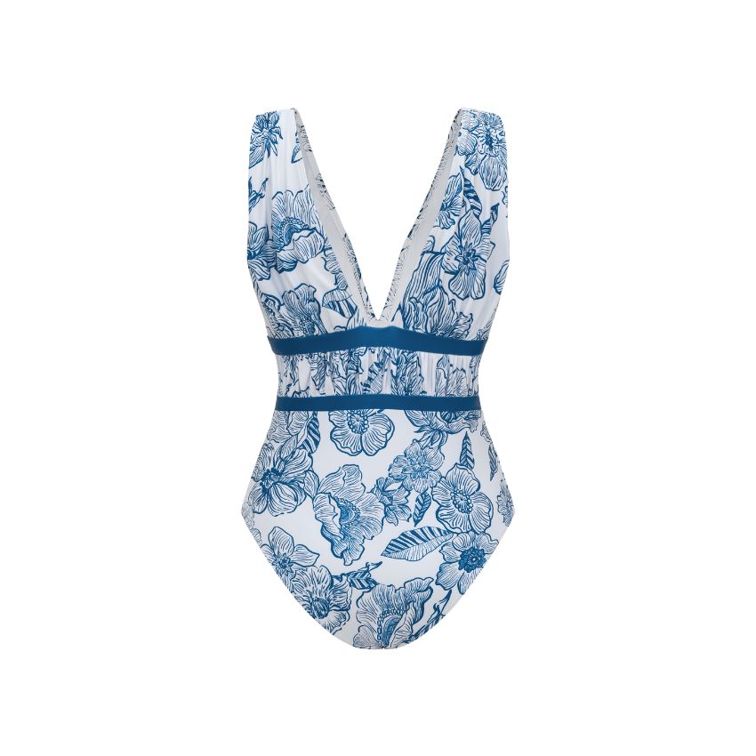 V Neck Color Block Swimsuit Set(s)