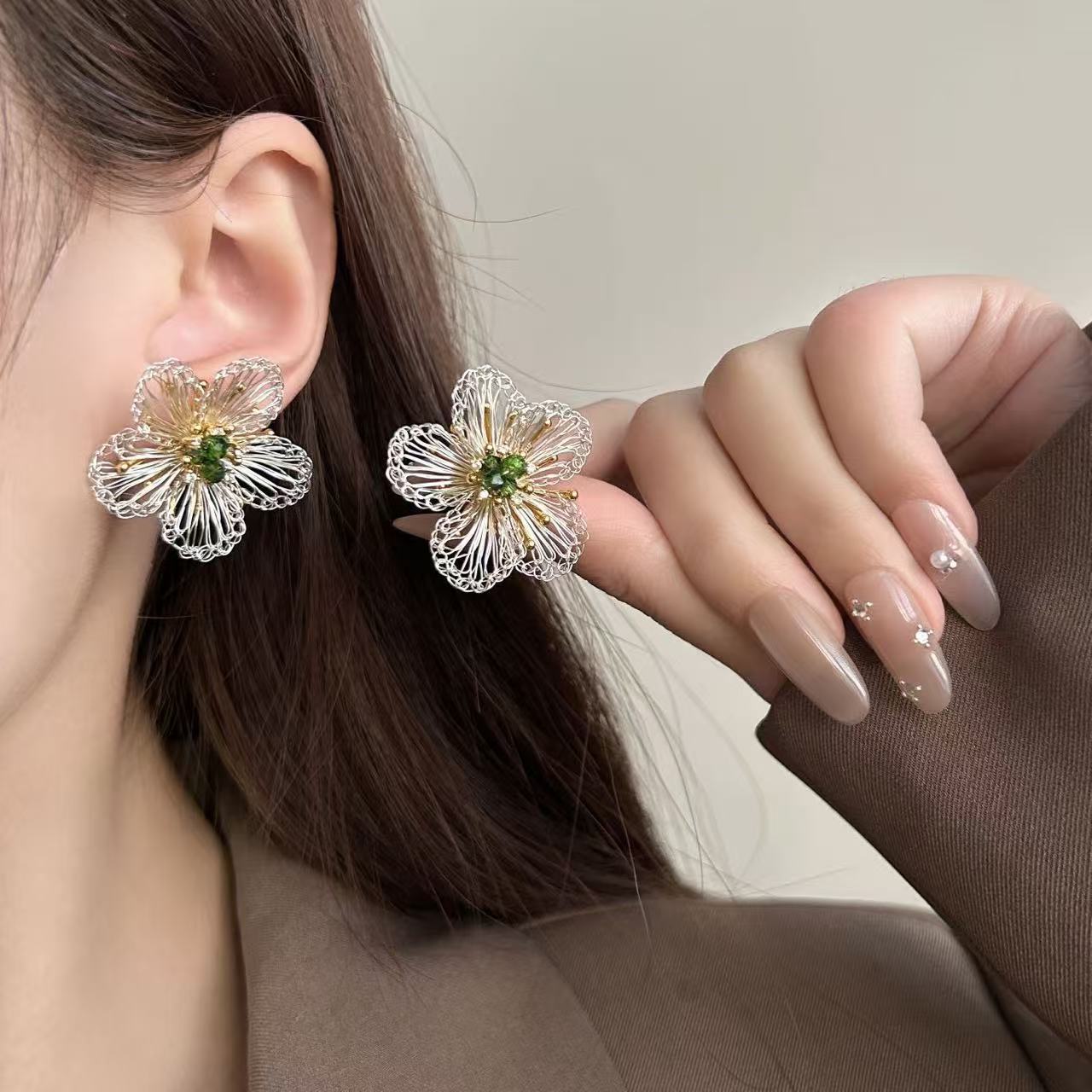 Hand-woven Flower Earrings