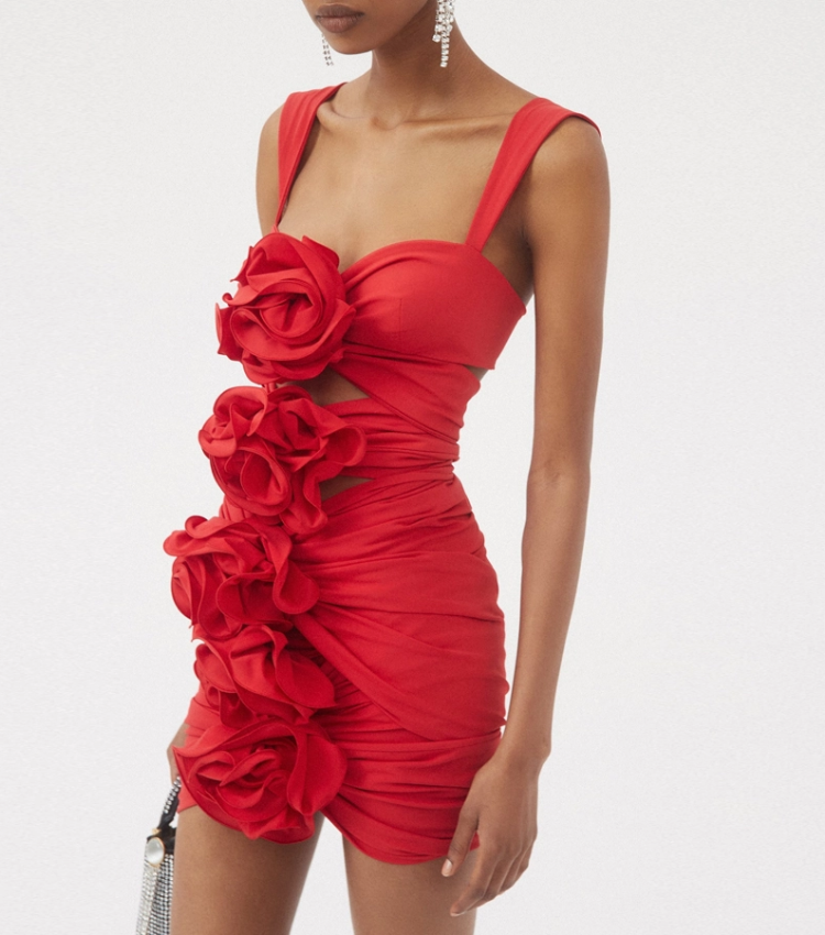 3D Flower Cutout One Piece Swimsuit and Skirt Flaxmaker