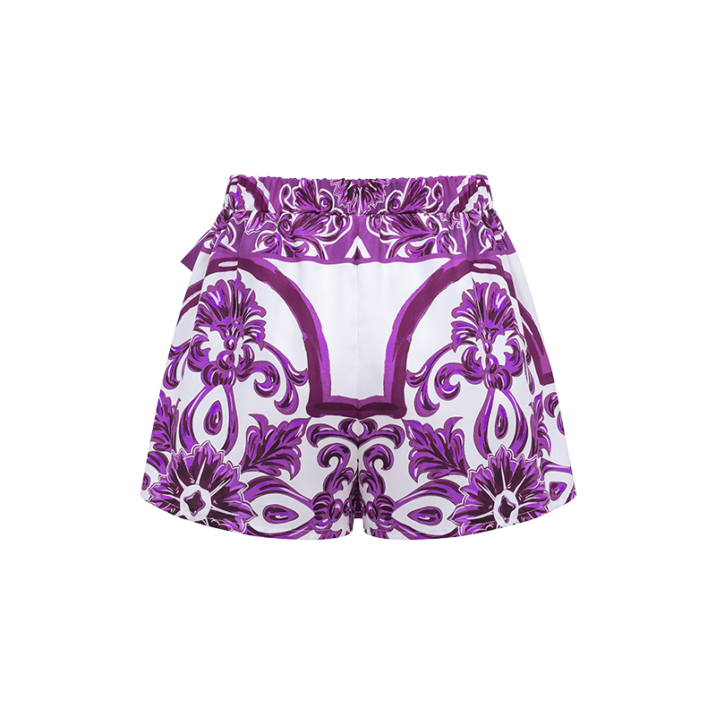 Sling Classic Majolica Series Pattern Print One Piece Swimsuit and Skirt or Shorts