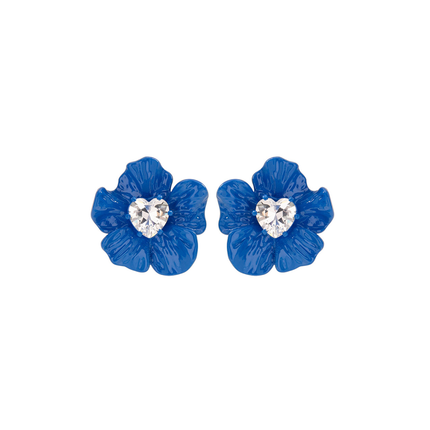 Rhinestone Flower Stud Earrings
