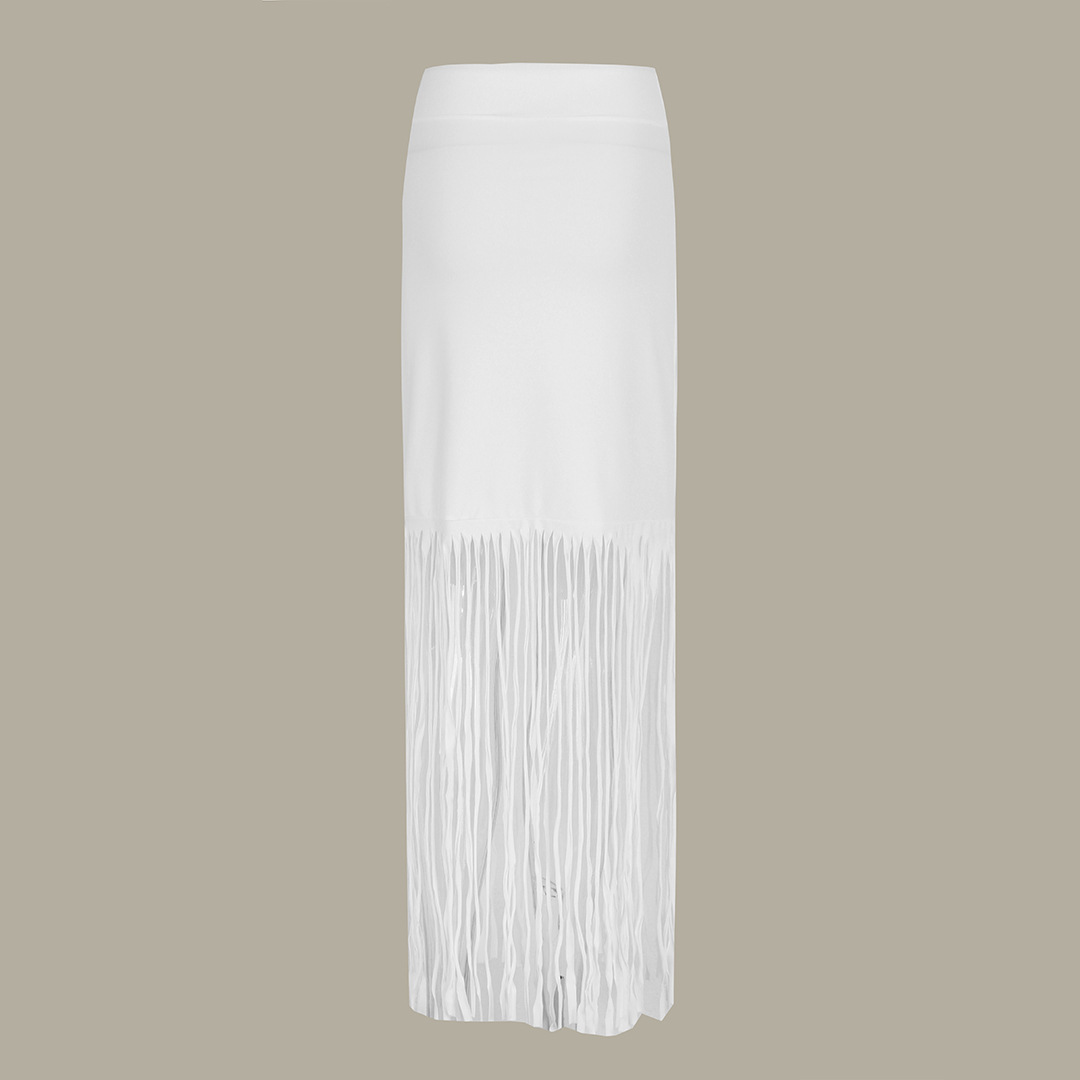 Tassel Solid Color Bikini Swimsuit and Sarong