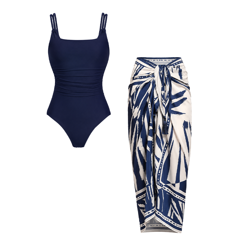 Bandeau Solid Color Swimsuit Set(s)