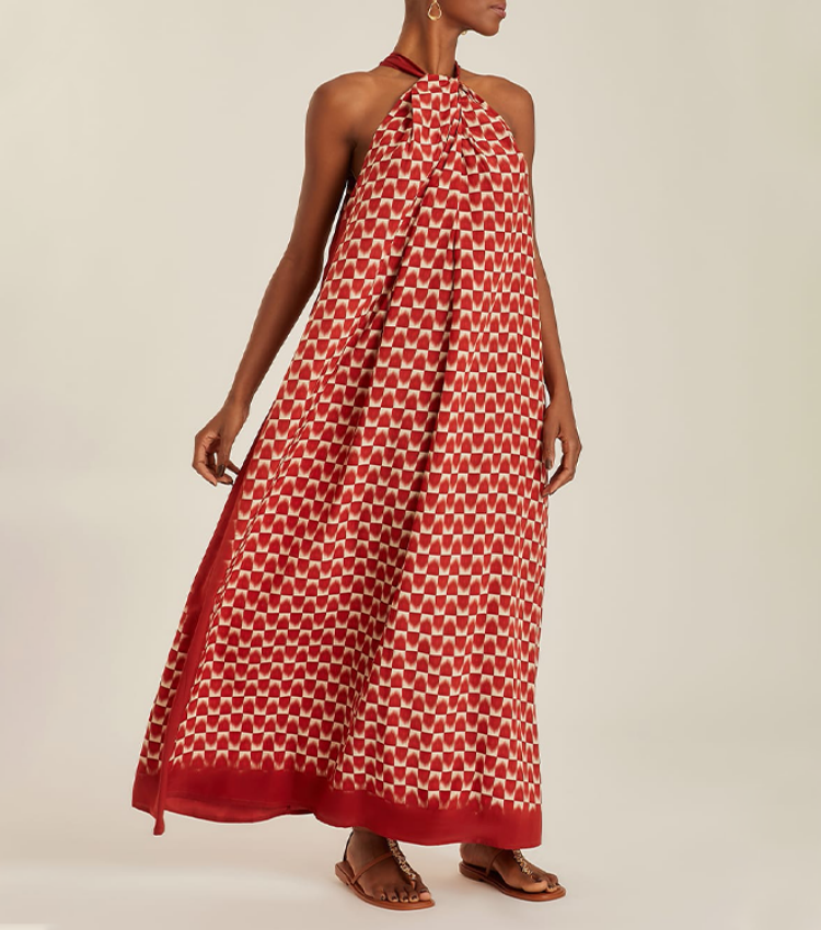 Off Shoulder Printed Maxi Dress