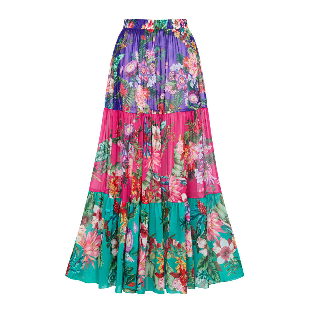 Ruffled Floral Print Underwired One Piece Swimsuit and Skirt