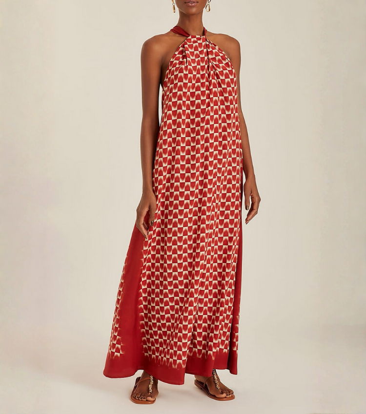 Off Shoulder Printed Maxi Dress