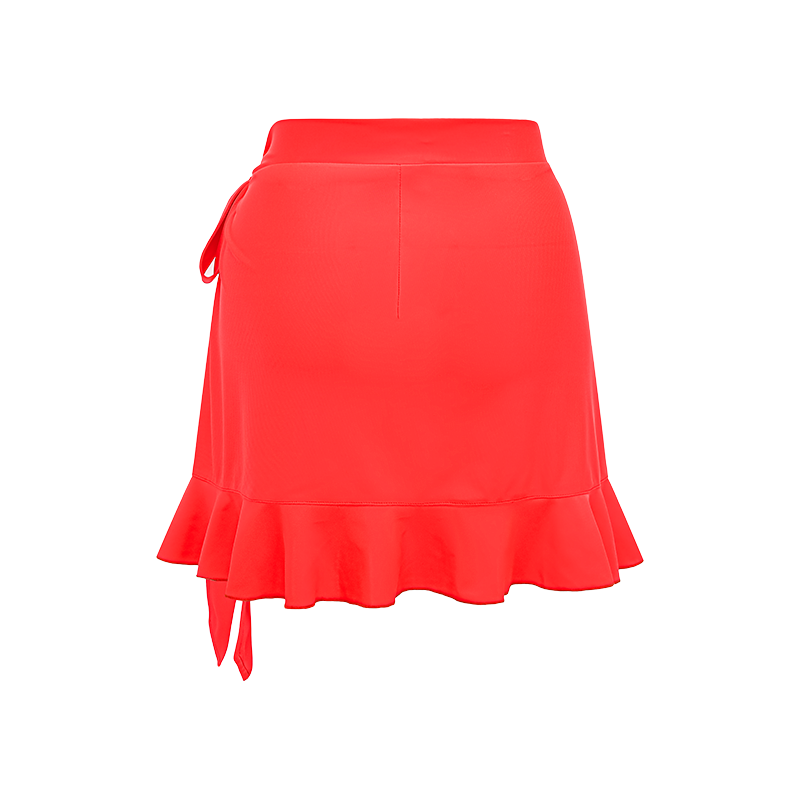 Bow Front Cut Out Color Block One Piece Swimsuit and Skirt Flaxmaker