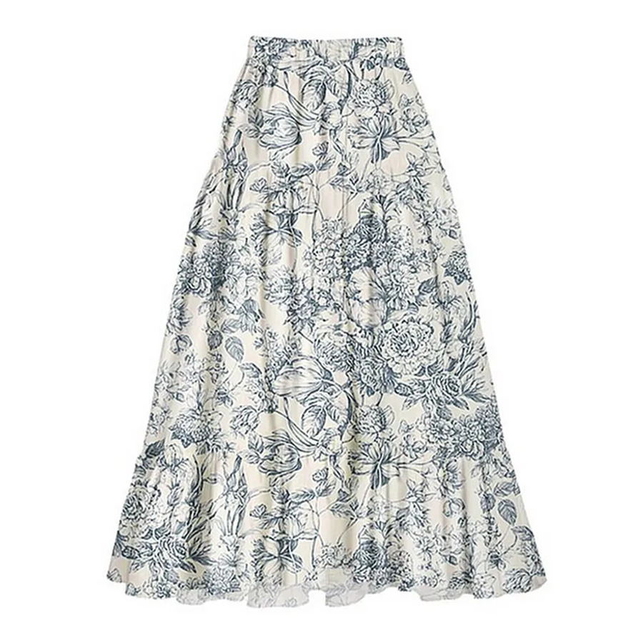 Off Shoulder Color Block Ruffle Decor One Piece Swimsuit and Skirt Flaxmaker