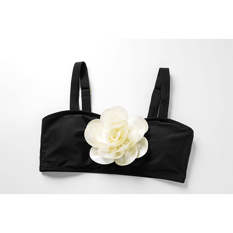 Plus Size 3D Flower Bikini Swimsuit and Sarong Flaxmaker