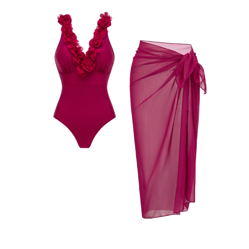 [Copy][Copy]Blue Tropic Bloom Swimsuit Set(s)