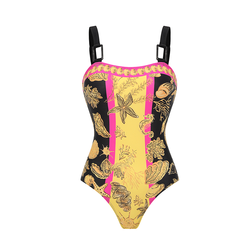 Sling Seashell Print Slimming Swimsuit Set(s)