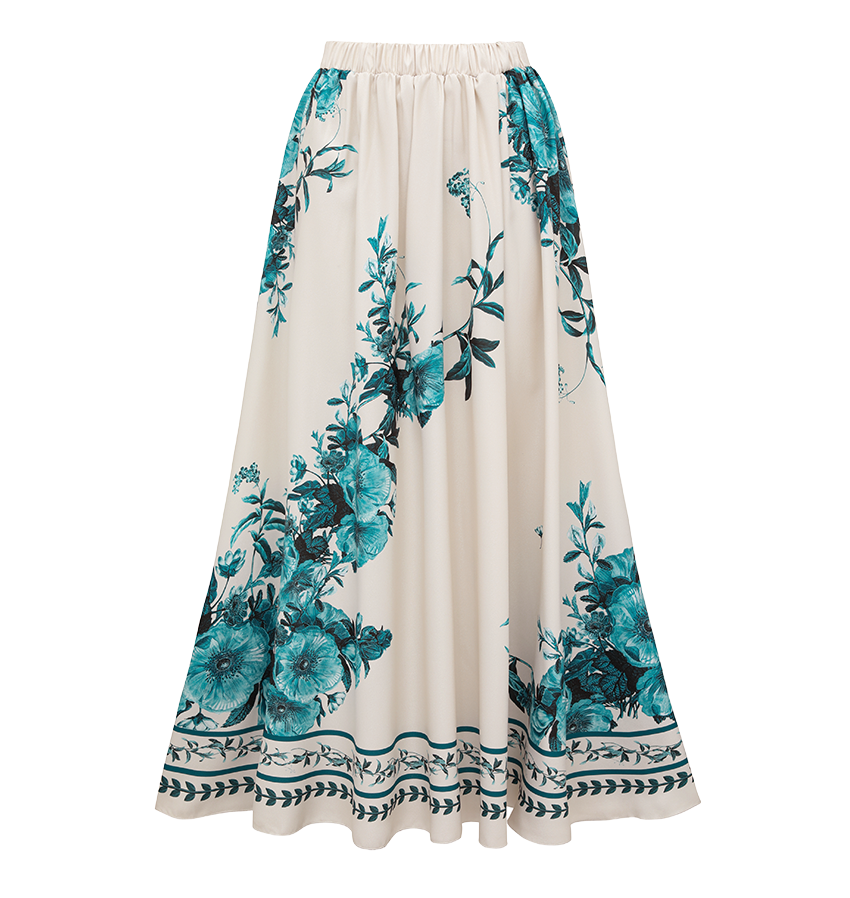 Dark Cyan Botanical Flower Print Swimsuit Set(s)