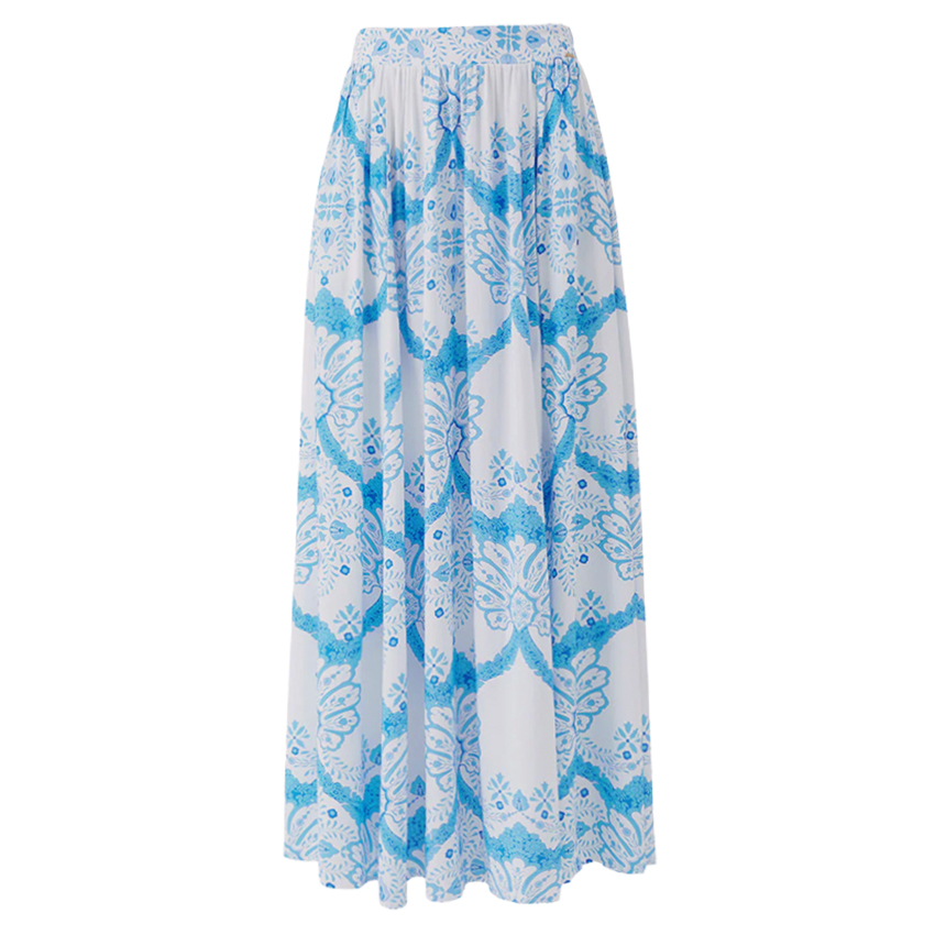 [Copy][Copy][Copy][Copy]V Neck Blue Printed Waist Cut Out Swimsuit Set(s)