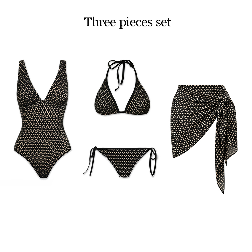 [Copy][Copy][Copy][Copy][Copy]V Neck Blue Printed Waist Cut Out Swimsuit Set(s)