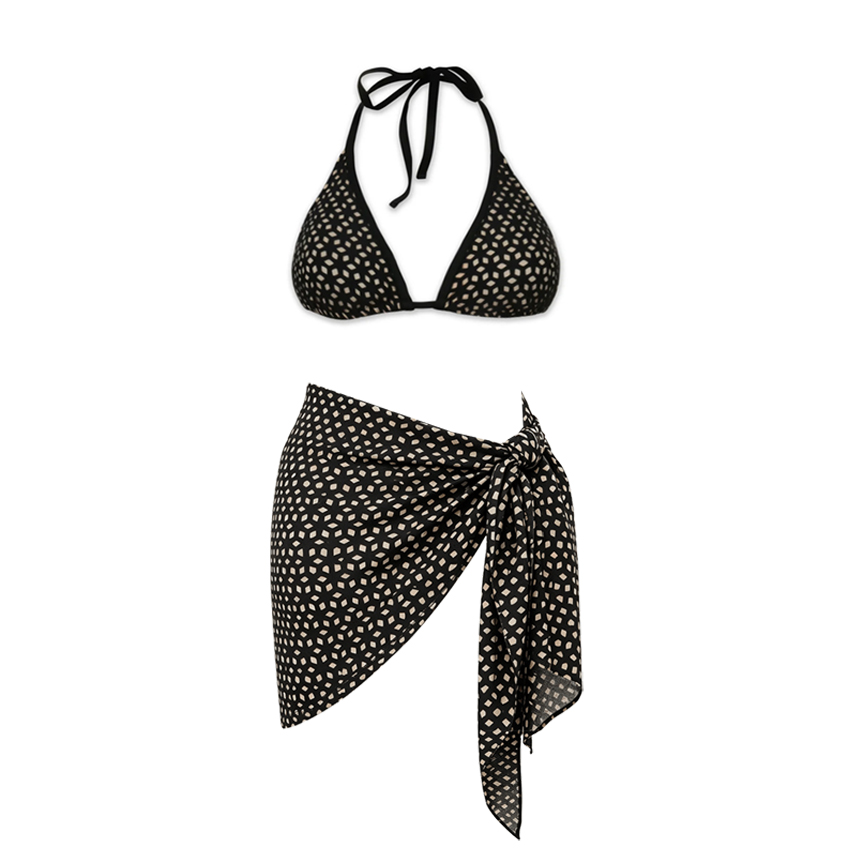 [Copy][Copy][Copy][Copy][Copy][Copy]V Neck Blue Printed Waist Cut Out Swimsuit Set(s)