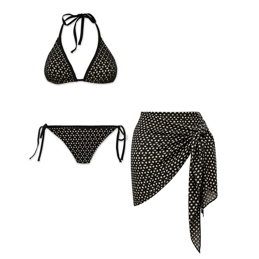 [Copy][Copy][Copy][Copy][Copy][Copy]V Neck Blue Printed Waist Cut Out Swimsuit Set(s)