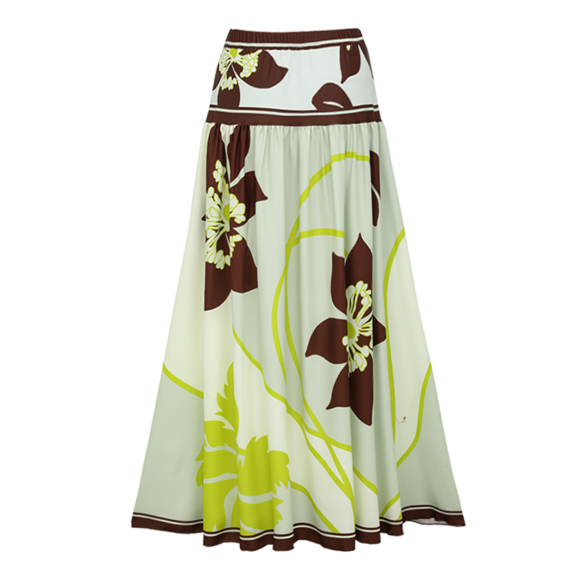 [Copy]Ruffle Medium Blue Flowera Print Swimsuit Set(s)