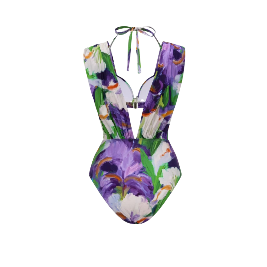 [Copy][Copy][Copy]Tropical banana flower Print Swimsuit Set(s)