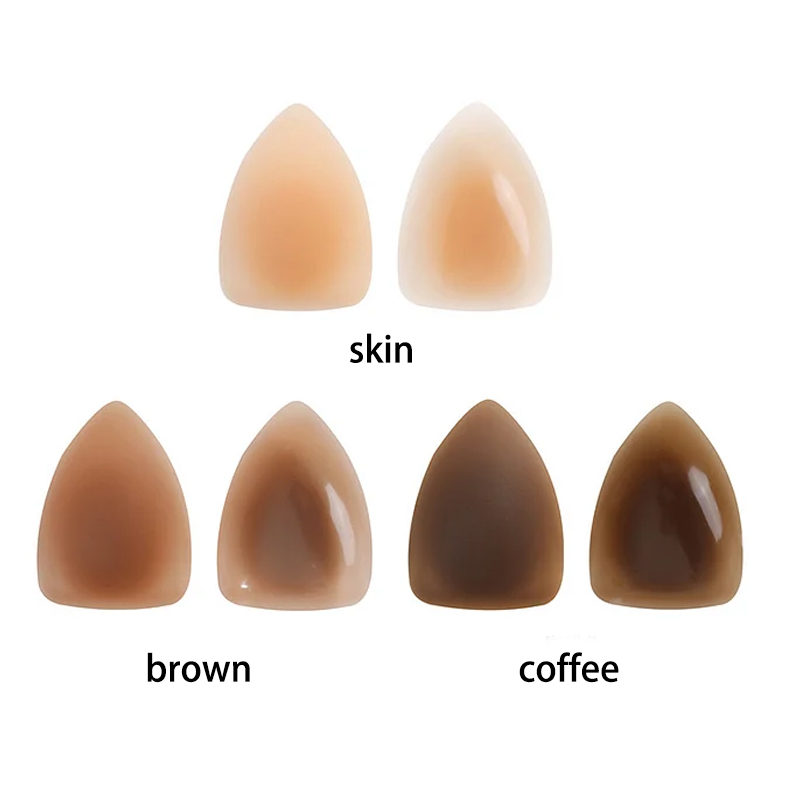 Triangular glue-free self-adhesive swimsuit invisible anti-bump silicone breast patch