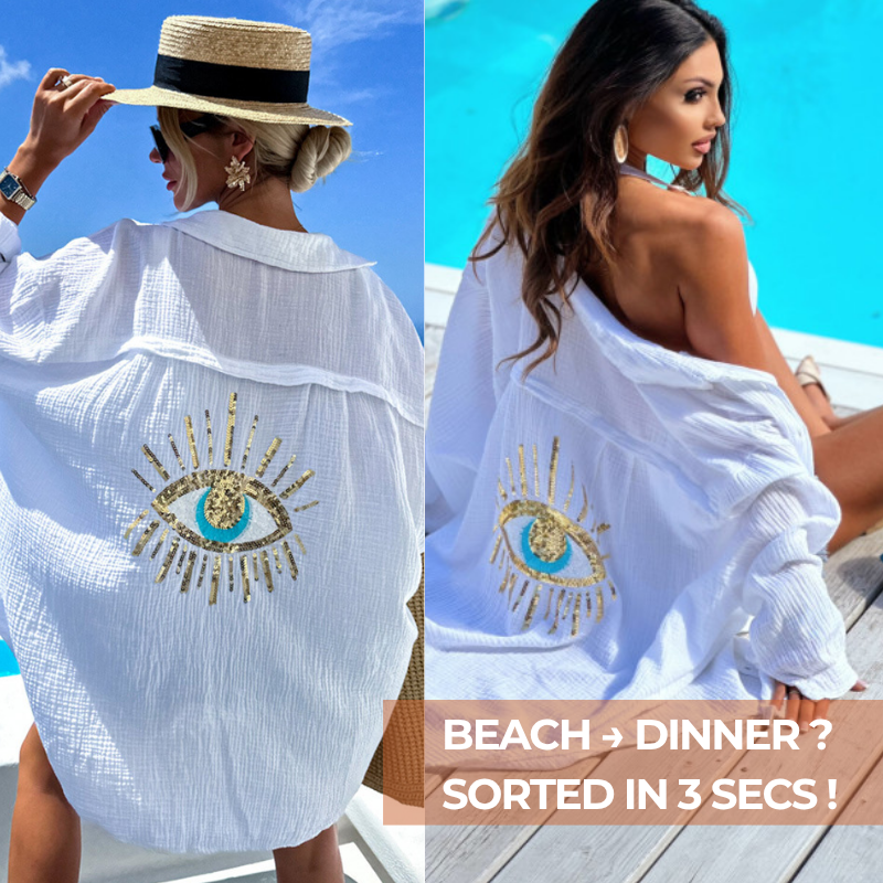 Sequin Solid color Oversize Shirt