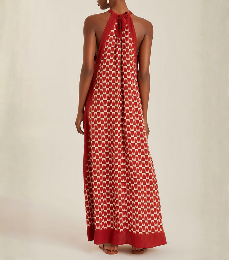 Off Shoulder Printed Maxi Dress