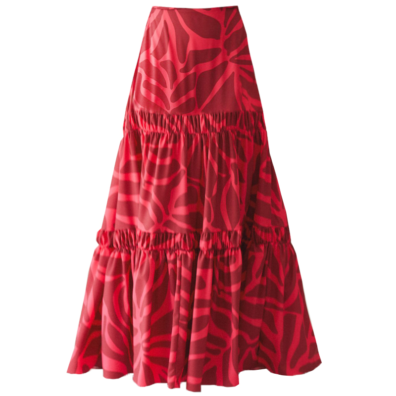 Printed One Piece Swimsuit and Skirt