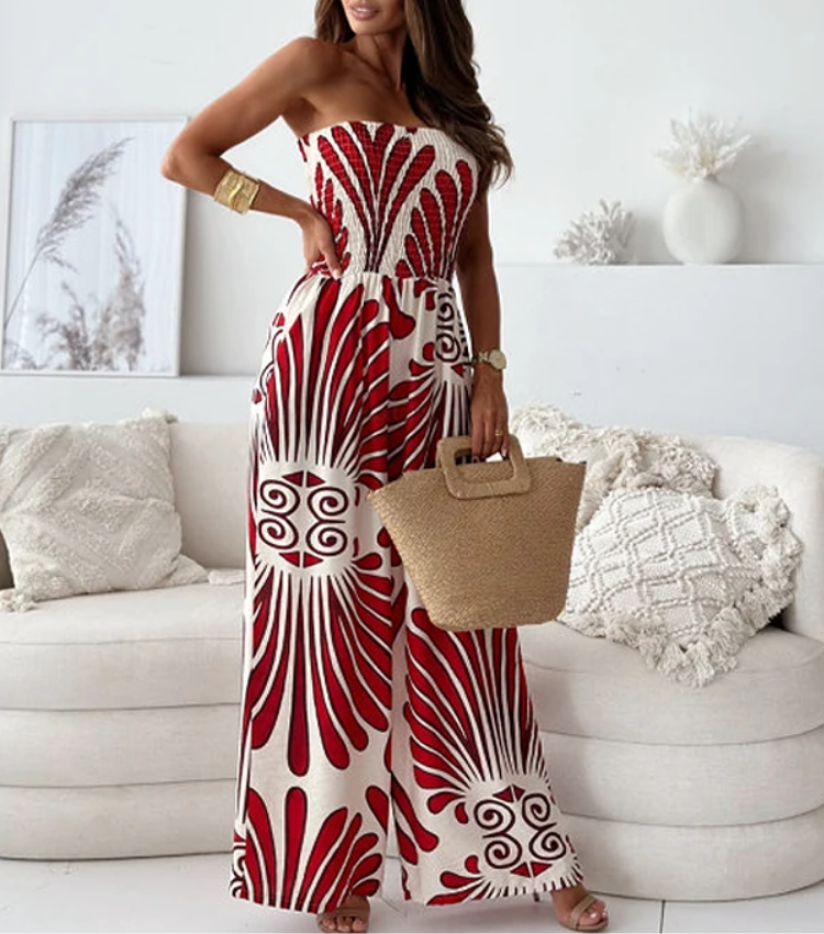 Bandeau Printed Jumpsuit
