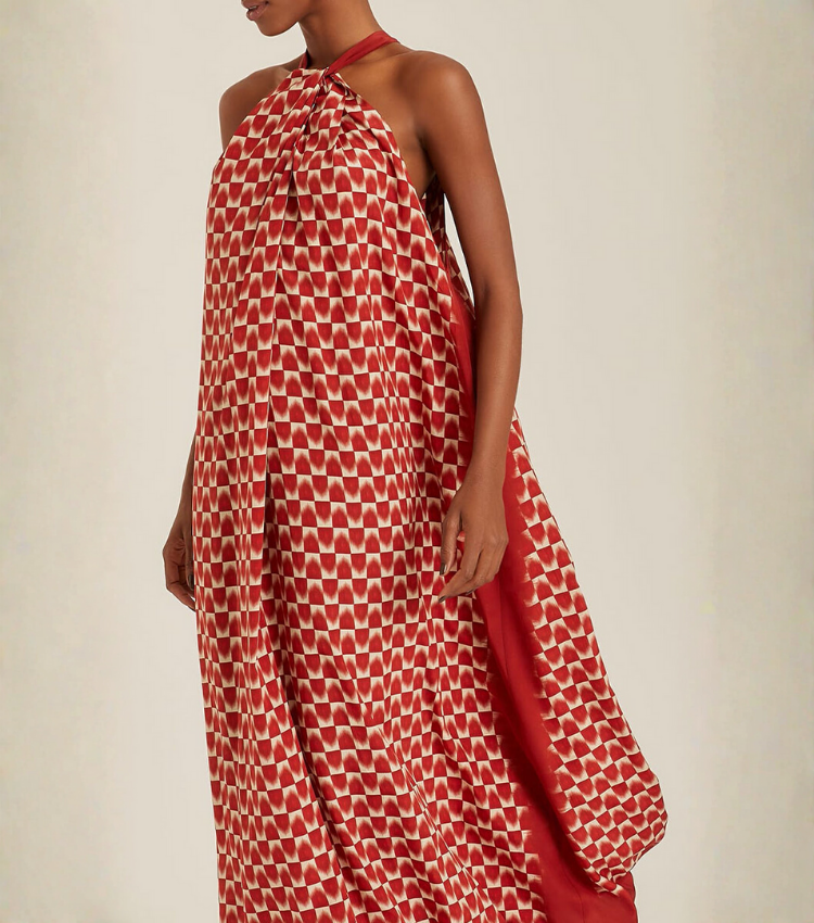Off Shoulder Printed Maxi Dress