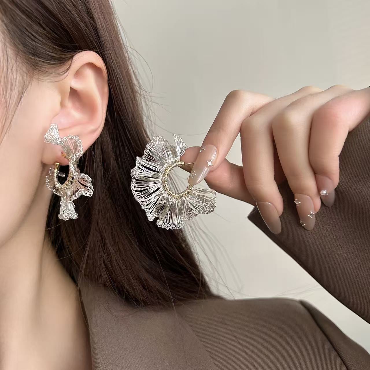 Hand-woven Flower Earrings