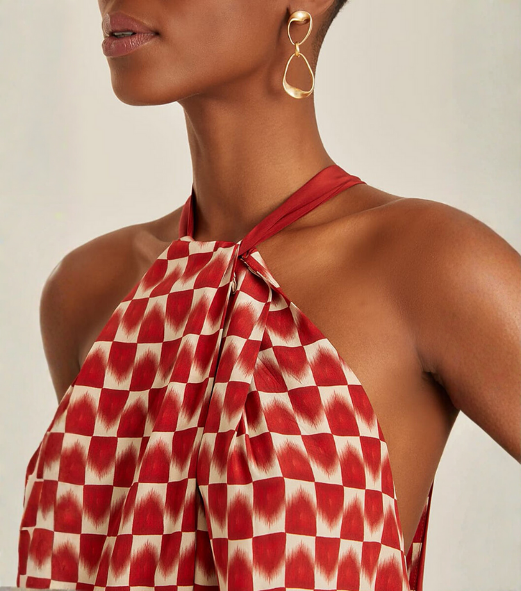 Off Shoulder Printed Maxi Dress