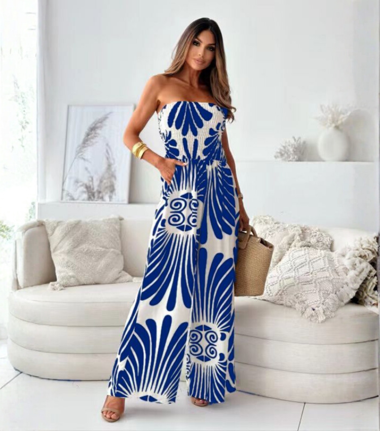Bandeau Printed Jumpsuit