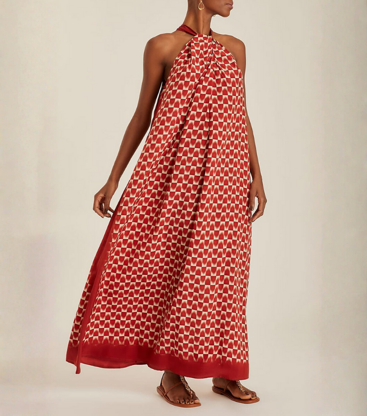 Off Shoulder Printed Maxi Dress