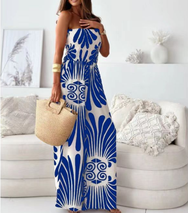 Bandeau Printed Jumpsuit
