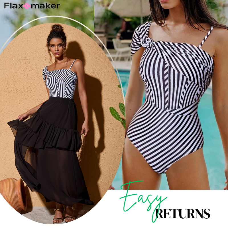 Dissymmetry One Piece Swimsuit and Skirt Flaxmaker