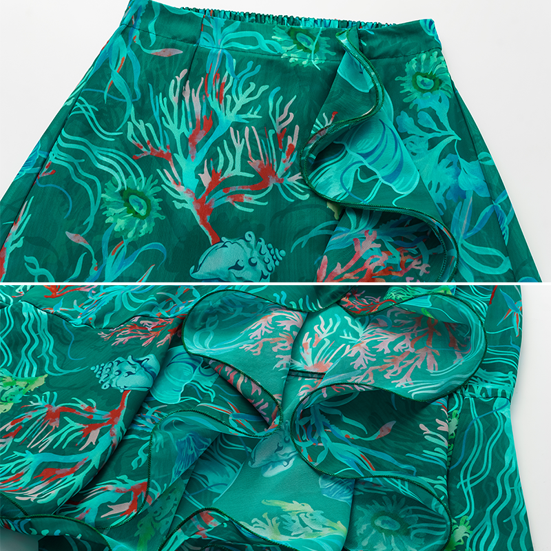 Reversible Mix and Match Marine Organism  Bikini Swimsuit and Skirt