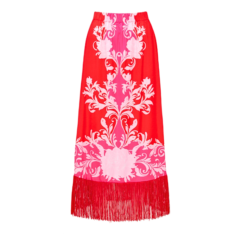 Contrast Print Swimsuit and Skirt Flaxmaker