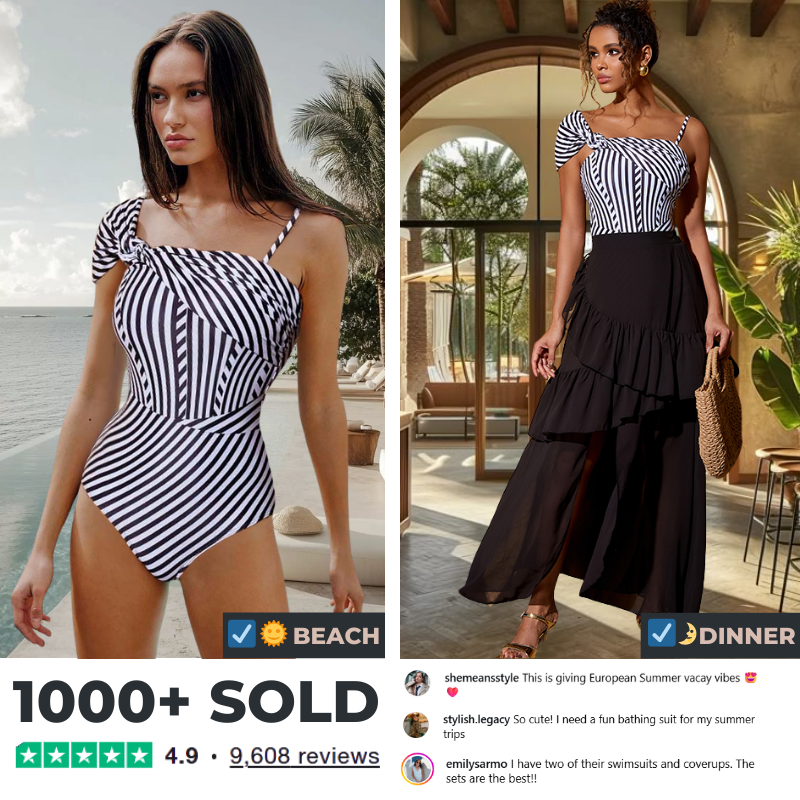 Dissymmetry One Piece Swimsuit and Skirt Flaxmaker