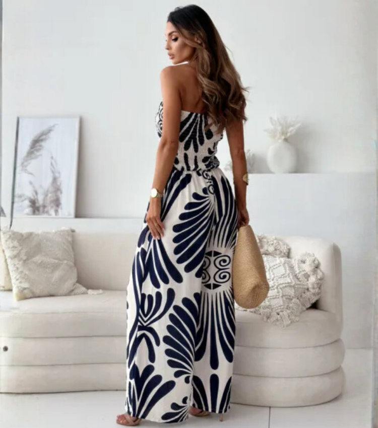 Bandeau Printed Jumpsuit