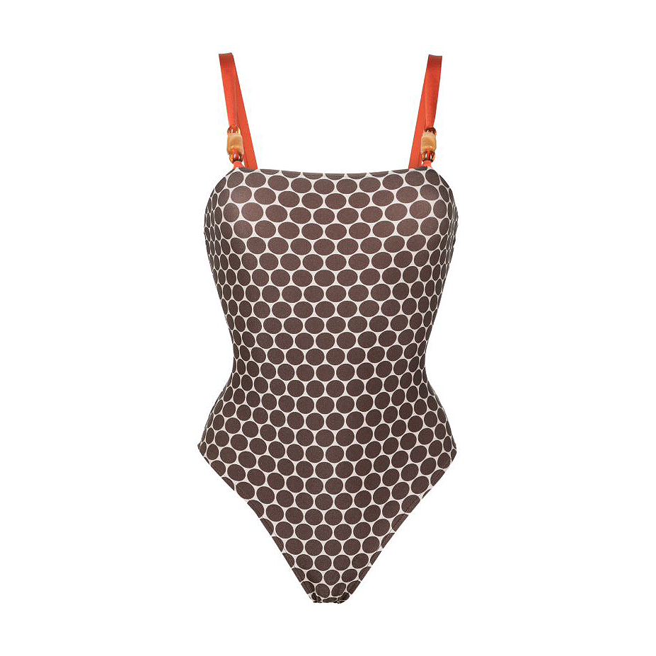 Reversible Graphic Printed Beaded One Piece Swimsuit and Sarong Flaxmaker