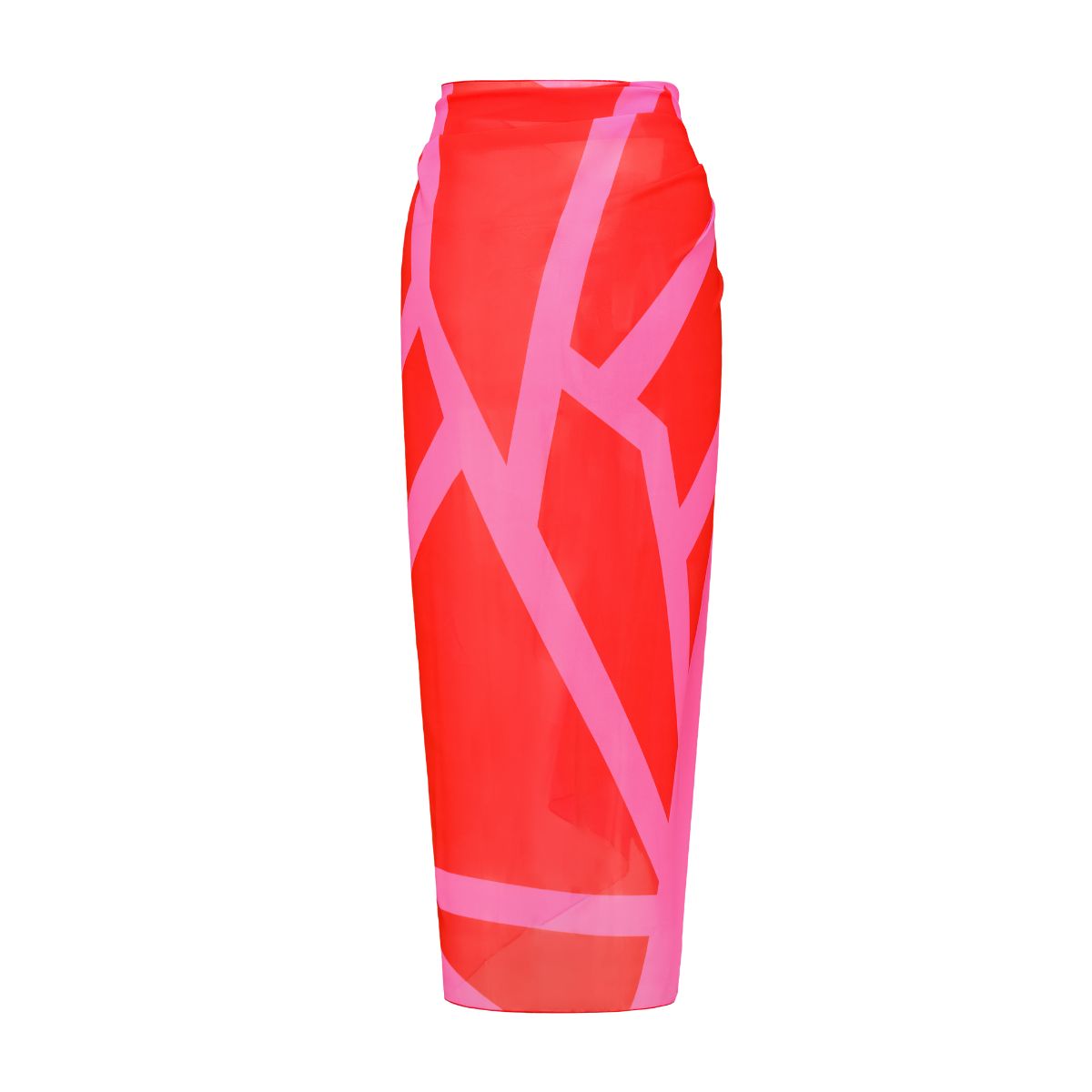 Color Block Long Sleeve Zip Front One Piece Swimsuit and Sarong