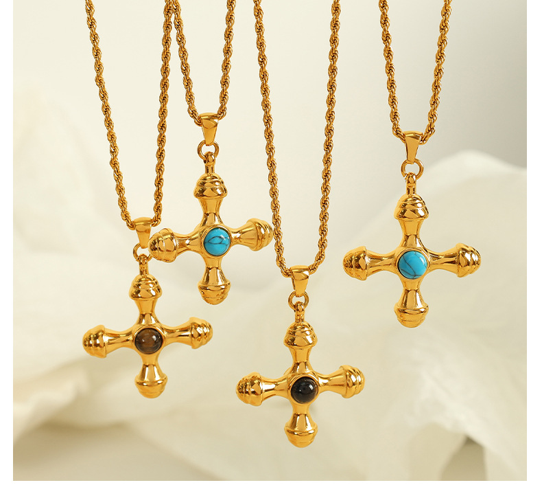 Tiger's Eye Cross Necklace