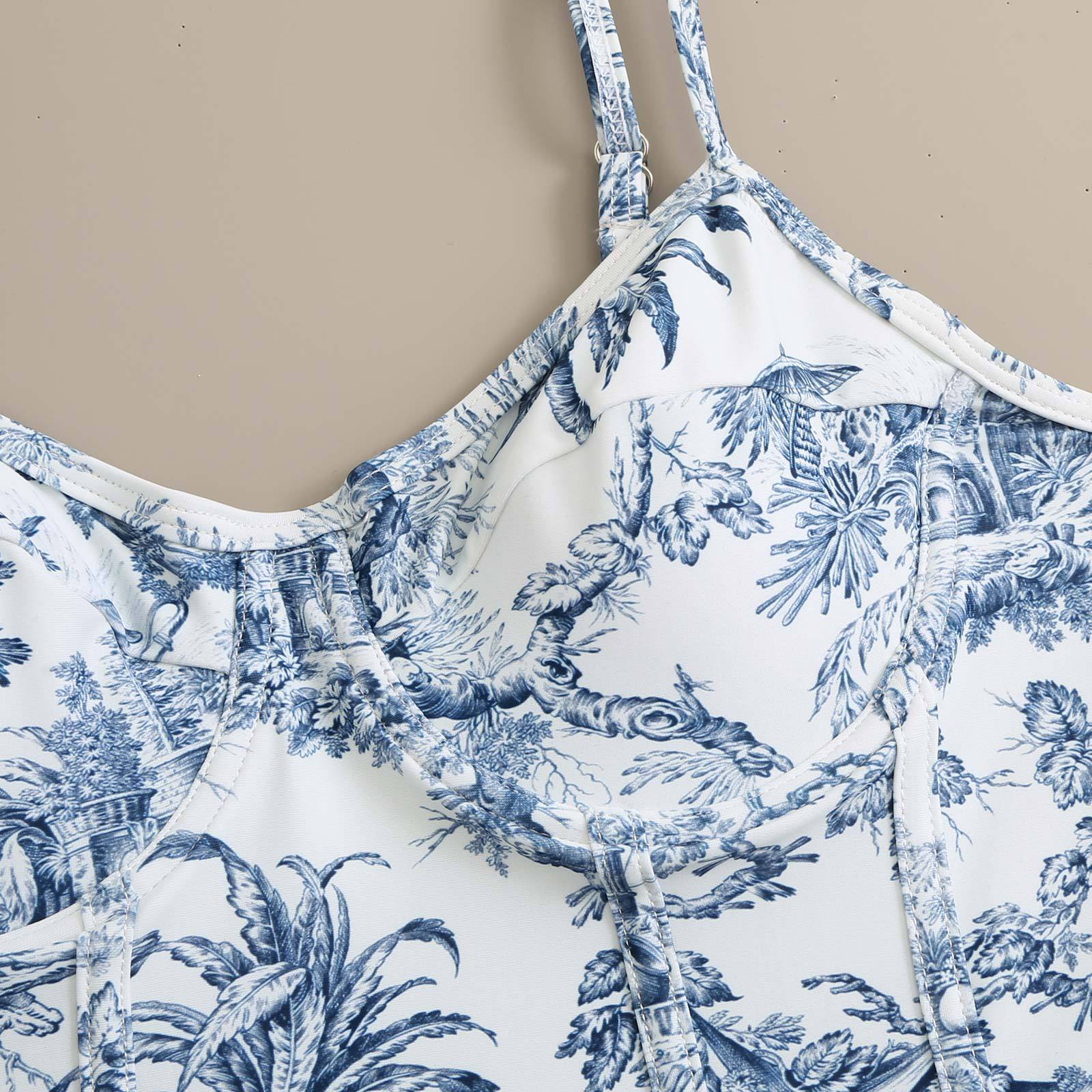 Underwired Vintage Printed One Piece Swimsuit and Sarong Flaxmaker