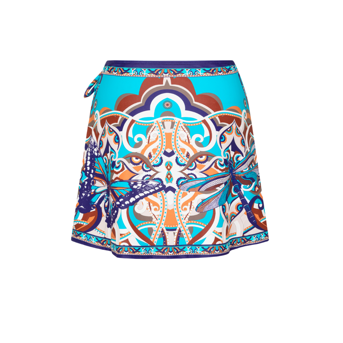 Butterfly and Dragonfly Long Sleeve Hollow Print One Piece Swimsuit and Skirt