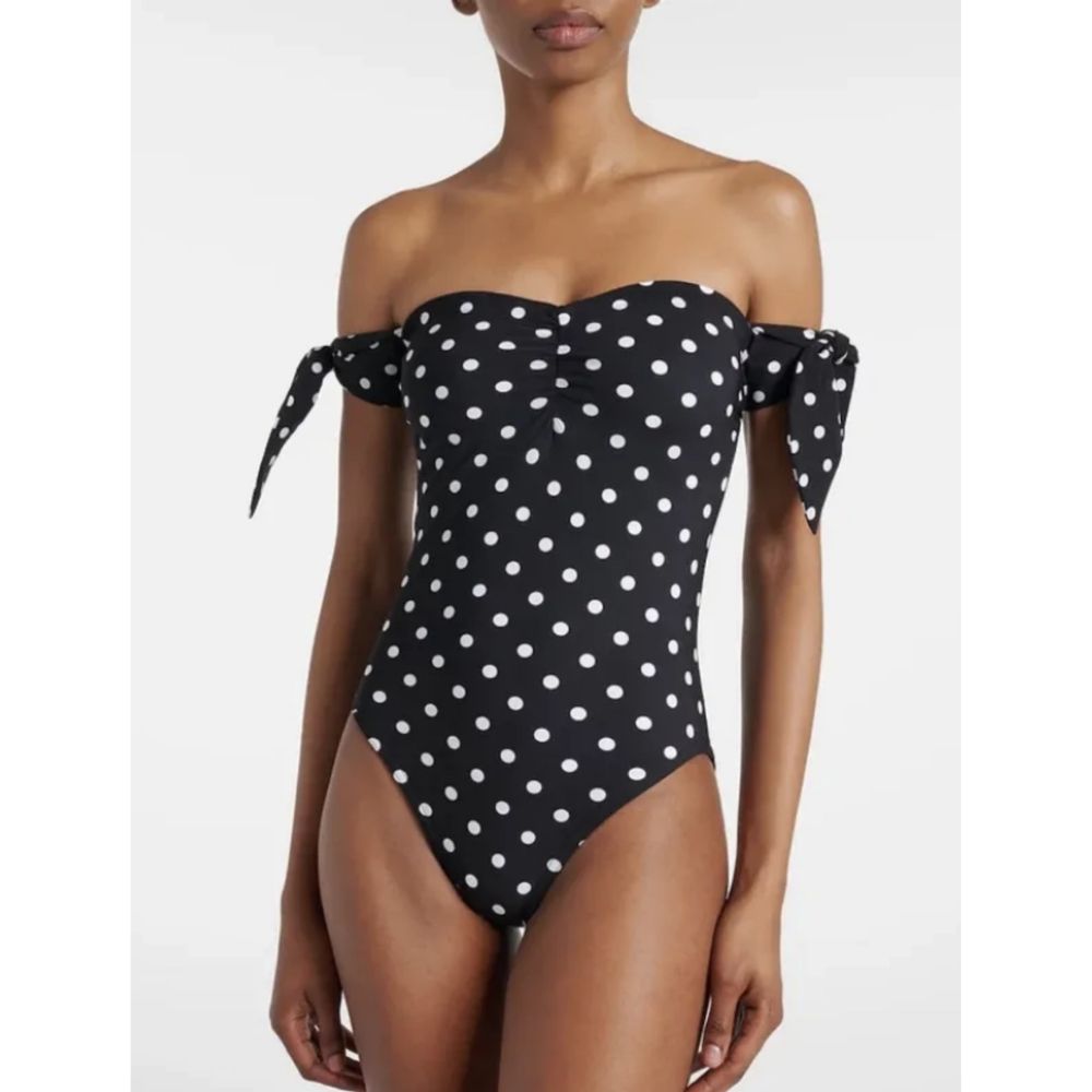 Polka-Dot One Piece Swimsuit and Skirt